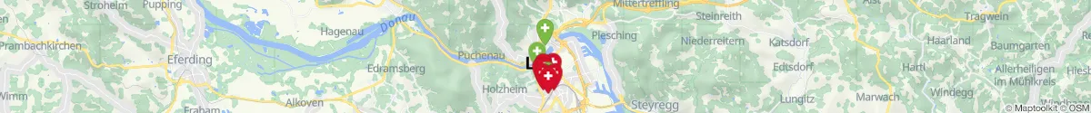 Kartenansicht für Apotheken-Notdienste in der Nähe von Innere Stadt (Linz  (Stadt), Oberösterreich)